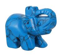 NIYANGLE Escultura de Elefante de Cristal de Aventurina Diseño Elegante, Figura Decorativa para Oficina y Piedra Curativa Azul