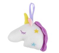 NIYANGLE Esponja De Baño De Unicornio De Malla Cartoon Bola Exfoliante Suave Para Ducha Para Relajación y Limpieza Corporal Blanco