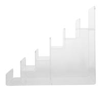 NIYANGLE Estante Acrílico Transparente de 6 Niveles para Joyas, Bolsos y Gafas, Soporte Multifuncional Diseño Trapezoidal, Expositor Organizador Compacto para Almacenamiento en Hogar