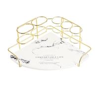 NIYANGLE Estantería de Almacenamiento Baño Dorada de Diatomita y Metal | Soporte para Cepillos de Dientes, Diseño Surtido, Estable E Estilo Aleatorio