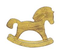 NIYANGLE Estatua de Caballo Balancín de Madera Pequeña Decoración Rústica para Estanterías y Centro de Mesa Navideño Escultura Animal Nostálgica Figura Coleccionable Vintage para Hogar