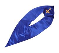 NIYANGLE Estola de Coro Reversible en Forma de V para Iglesia, Color Azul Real, Satinado con Bordado de Cruz Dorada, Unisex para Eventos Religiosos y Servicios Litúrgicos