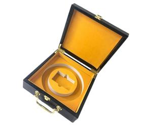 NIYANGLE Estuche para Cigarros Portátil Tapa Abatible de Imitación Cocodrilo, Caja de Almacenamiento de Madera 20.5x20.5x7.5 Cm Interior Eva para Viaje y Uso Doméstico