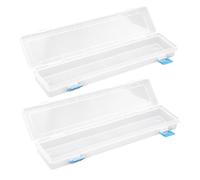 NIYANGLE Estuche Transparente para Lápices de Acuarela de Plástico Set de 2 Cajas Multifuncionales para Almacenamiento y Organización de Bolígrafos y Útiles Escolares