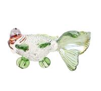 NIYANGLE Figura de Carpa Koi de Cristal Color Verde Hierba 93x24.5x48.5mm 72g, Adorno Decorativo Japonés para Hogar y Oficina, Estatua Miniatura de Pez para Decoración de Mesa y Acuario