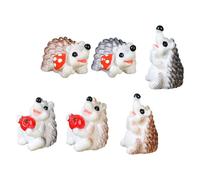 NIYANGLE Figuras en Miniatura de Erizo de Resina 2,5 Cm, Set de 6 Piezas para Decoración de Terrarios de Musgo, Jardines de Hadas y Mini Jardines, Accesorios de Jardín en Miniatura