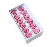NIYANGLE Flores Inmortales Rosas Claras 12 Piezas Caja 3-4 CM para Decoración de Bodas al Aire Libre y Regalos Accesorio Ramo DIY