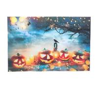 NIYANGLE Fondo para Halloween de Fotografía Calabaza, Murciélago y Luna en Vinilo Ligero de Alta Resolución Sesiones y Decoración Temática