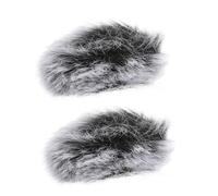 NIYANGLE Funda Protectora para Micrófono Clip Cubierta Antiviento Peluda Gris y Negra 2 Piezas Resistente al Viento y Antisalpicaduras Adecuado para Grabaciones y Transmisiones