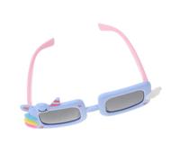 NIYANGLE Gafas de Sol para Niñas Diseño de Unicornio en Silicona Azul, Forma Cuadrada, Fácil Mantenimiento, Ideales para Fiestas y Parques Infantiles