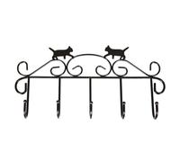 NIYANGLE Gancho para Abrigos y Ropa de Hierro Forjado Forma de Gato Negro, Colgador de Pared Resistente, Montaje Sencillo Tornillos, para Casa y Hotel