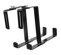 NIYANGLE Gancho para Plantas de Hierro Negro, Soporte Ajustable para Maceteros en Barandillas de Balcón, Fácil Instalación y Sujeción Estable, Pack de 2 Piezas para Exterior