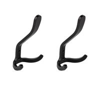 NIYANGLE Ganchos de Metal para Pared 2 Piezas Gancho Colgador Aluminio Resistente Negro X-05 para Toallas Ropa Abrigos Ahorro de Espacio en Baño y Cocina