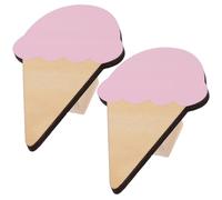 NIYANGLE Ganchos de Pared Adhesivos para 2 Piezas, Perchas de Madera Maciza Color Helado Rosa, Ganchos para Mochila y Decoración Infantil, Organizador para Dormitorio y Guardería