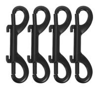 NIYANGLE Ganchos de Presión Dobles de Hierro Negro para Aplicaciones Marinas, Fáciles de Usar, Paquete de 4 Piezas Ideales para Cuerdas, Cadenas y Cinchas de Amarre