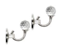 NIYANGLE Ganchos para Cortinas en Forma de U de Aleación y Acrílico, 2 Piezas Color Plata Arena, Alzapaños Decorativos para Cortinas del Hogar, Accesorios Prácticos para Decoración