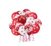 NIYANGLE Globos de Látex 63 Piezas para Decoración de Bodas y San Valentín Color Rojo Granate Estampado de Corazones Kit de Globos para Fiesta y Propuesta Romántica