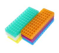 NIYANGLE Gradilla para Tubos de Ensayo Doble Cara 60 Pocillos 0.5/1.5/2 Ml Soporte Plástico ABS 6 Piezas para Laboratorio y Muestreo