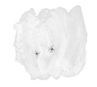 NIYANGLE Gran Accesorio de Halloween Telaraña Estirable de Color Claro Decorativa con Arañas para Decoración Exterior Ligera y Espeluznante
