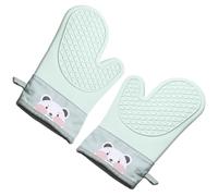 NIYANGLE Guantes de Horno de Silicona Verde, Gruesos y Resistentes al Calor hasta 320°f, Manoplas para Cocina y Microondas, Protección Antiescaldaduras para Manos y Muñecas en Horneado