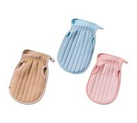 NIYANGLE Guantes Exfoliantes para Ducha de Uso Doméstico Diseño de Manopla, Material Esponja y Rayon, Pack de 3 Unidades para Exfoliación y Espuma en Brazos y Pecho