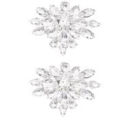 NIYANGLE Hebillas Desmontables para Zapatos de Mujer Flores Falsas de Cobre en Color Plata para Decoración Elegante en Fiestas de Boda