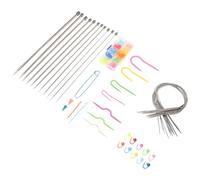 NIYANGLE Herramientas de Ganchillo DIY con Agujas de Metal Grandes y Marcadores de Puntos Ergonómicos para Tejer Alfombras y Suéteres Kit Completo para Principiantes y Familias