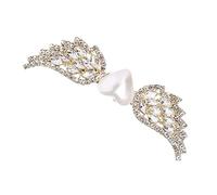 NIYANGLE Horquilla Alas De Ángel Forma De Corazón Pinza De Pelo Elegante Horquilla De Perlas Dulce Para Uso Diario Accesarios Pelo