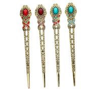 NIYANGLE Horquillas Vintage 4 Pcs Gemas de Imitación Pinzas Decorativas de Aleación para Mujeres Accesorios Retro para Peinados Elegantes