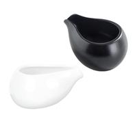 NIYANGLE Jarra para Almacenar Leche de Cerámica, 2 Piezas Diseño Redondo y Elegante, Adecuado para Café en Casa o Restaurante