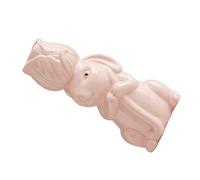 NIYANGLE Jarrón de Cerámica Pequeño Forma de Conejo Rosa Maceta Decorativa Día Madre Minijarrón Artesanal para Habitaciones Infantiles y Centros de Mesa Originales