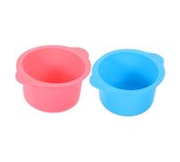 NIYANGLE Juego de 2 Cuencos de Silicona para Cera 400 Ml Resistentes al Calor, Fácil Desmoldeo, para Depilación y Terapia Facial, Colores Rosa y Azul, Accesorios para Cuidado Personal