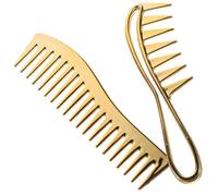 NIYANGLE Juego de 2 Peines de Dientes Anchos Eléctricos, Tamaño Grande, Diseño Electrochapado Dorado, para Hombres y Peluqueros Profesionales, Adecuado para Peinar Cabello Aceite y Cuidado