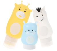 NIYANGLE Juego de 3 Botellas Dispensadoras Vacías Dibujos Animados, Portátiles para Gel de Ducha, Champú y Loción, Capacidad 50 Ml, 70 Ml y 90 Ml, Diseño Ligero para Viaje Varios estilos