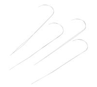 NIYANGLE Juego de 4 Agujas para Abalorios de Aleación Duraderas Prácticas para Coser y Tejer Ranura Abierta y Diseño Curvo de 95X25 CM Herramientas DIY para Manualidades y Suministros