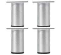 NIYANGLE Juego de 4 Patas Ajustables para Muebles de Aluminio Altura 8 CM Color Plata Arenado Patas Metálicas para Sofá Mesa y Armario Soporte Estable y Resistente para Salón y