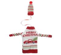 NIYANGLE Juego de 4 Sombreros Navideños para Botellas de Vino Fundas de Punto Reutilizables Decoración Festiva para Restaurante y Fiesta Accesorios Adorables para Botellas de Vino