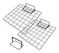 NIYANGLE Juego de 5 Paneles de Rejilla Metálica Negra para Exhibidor de Joyería y Accesorios Soporte Compacto Base Pequeña Estructura de Malla Abierta para Vendedores y Eventos de Venta
