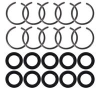 NIYANGLE Juego de Anillos de Retención y Juntas Tóricas para Llave de Impacto Eléctrica Anillo de Fricción de Impacto y Clips de Fijación Material Caucho E Hierro 10 Piezas para Uso