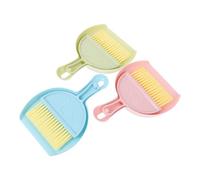NIYANGLE Juego de Mini Escobas Fácil de Barrer Polvo y Suciedad y Recogedor para Limpieza de Jaulas de Pequeñas Material PP Anillo para Colgar, 3 Sets