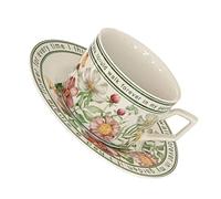 NIYANGLE Juego de Taza de Cerámica para Café Pequeña con Platillo, Color, 1 Pieza, Taza de Té y Agua Ergonómica para Hogar y Oficina, Diseño Clásico para Bebidas Calientes y Frías