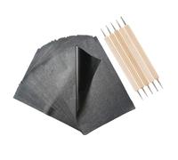 NIYANGLE Juego Papel Carbón de Transferencia Grafito A4 100 Hojas Negras 5 Herramientas para Dibujo Artístico Manualidades y Transferencia en Madera Lienzo Vidrio y Cerámica