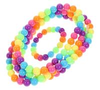 NIYANGLE Kit de 2 Piezas de Collar y Pulsera Cuentas de Plástico en Colores Arcoíris, Talla Única, Joyas para Mujer, Accesorio Ligero y Colorido para Fiestas y Bailes