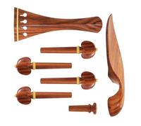 NIYANGLE Kit de Accesorios para Violín Fácil de Instalar 4/4 Cordal, Barbilla Diseño Clásico Elegante Clavijas y Pasador de Madera Bambú para Entusiastas del Violín