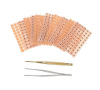 NIYANGLE Kit de Acupuntura de Puntos Auriculares de Parches Adhesivos para Masaje Oídos Incluye Pinzas y Herramienta de Exploración para Tratamientos de Auriculoterapia