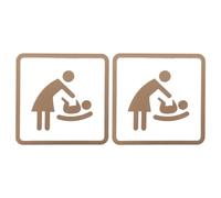 NIYANGLE Letrero Adhesivo para Cambiador de Pañales 2 Piezas, 10x10 Cm, Metal Bronce Dorado, Señalización Baño Unisex para Negocios y Áreas Públicas, Resistente a Humedad, Fácil