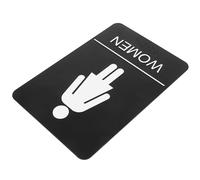 NIYANGLE Letrero Autoadhesivo de Baño Negro en Acrílico Diseño Accesible para Mujeres y Personas Discapacidad Visual en Oficinas y Hoteles