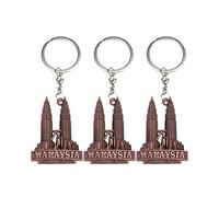 NIYANGLE Llavero 3 Piezas en Aleación de Zinc de Gemelas Marrón Creativo para Decoración de Llaves y Clip para Mochila , Adecuado para Uso Diario y Regalos a Colegas