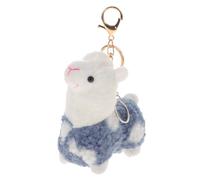 NIYANGLE Llavero de Alpaca de Peluche Pequeño Aleación Azul Decorativo