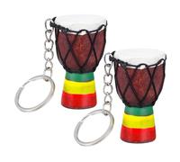 NIYANGLE Llavero de Instrumento Africano 2 Piezas Colgante Decorativo para Llaves y Bolso Diseño Tridimensional en Colores Oscuros Accesorio Original para Amantes de la Música y